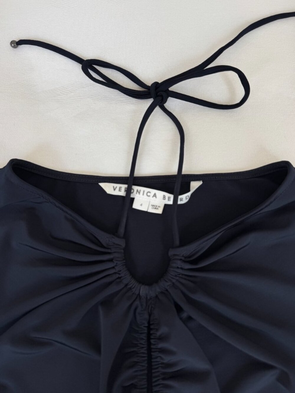 Veronica Beard "Roque" Stretch Jersey Top | Size 4 | Navy Blue - Picture 10 of 10